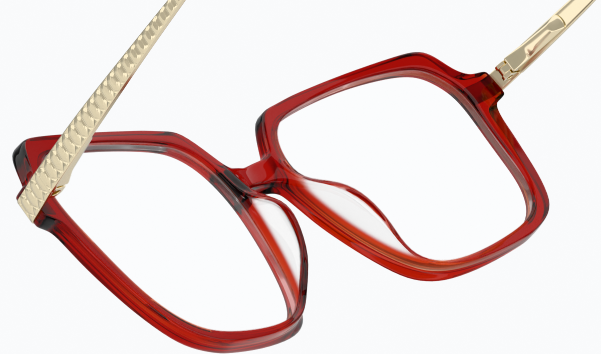 See-through view of Bold Wisdom Glasses 7842218 in Red thumbnail