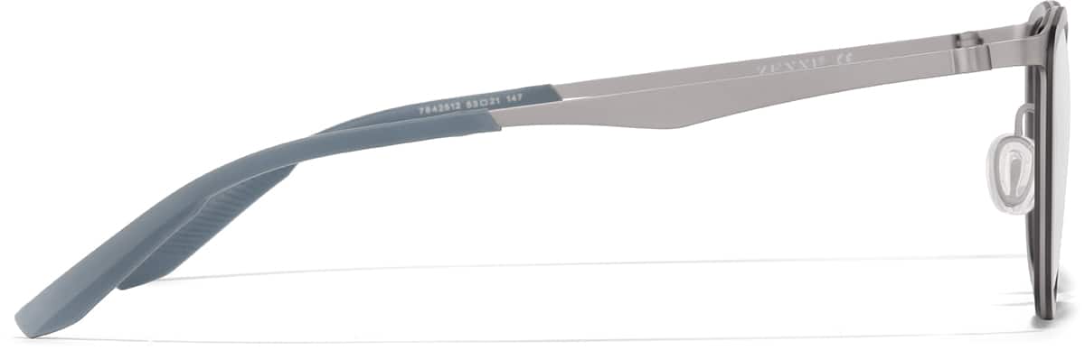 Side view of Rectangle Glasses 7842512 in Gray
