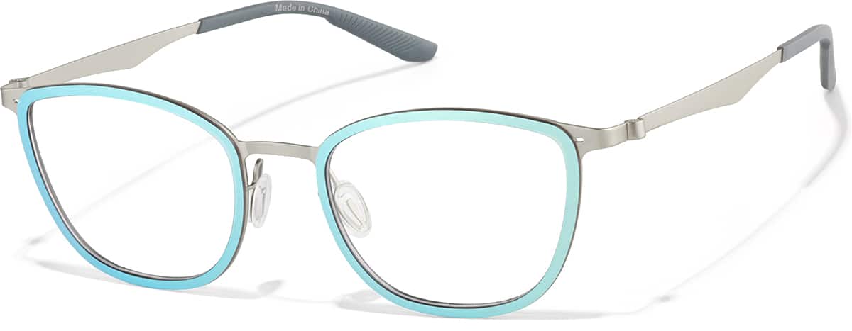 Angle view of Rectangle Glasses 7842516 in Blue