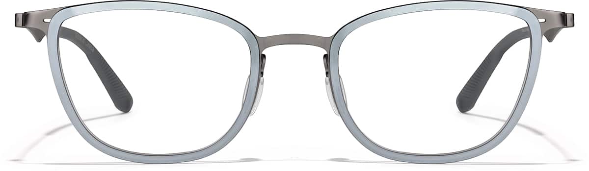 Front view of Rectangle Glasses 7842612 in Gray