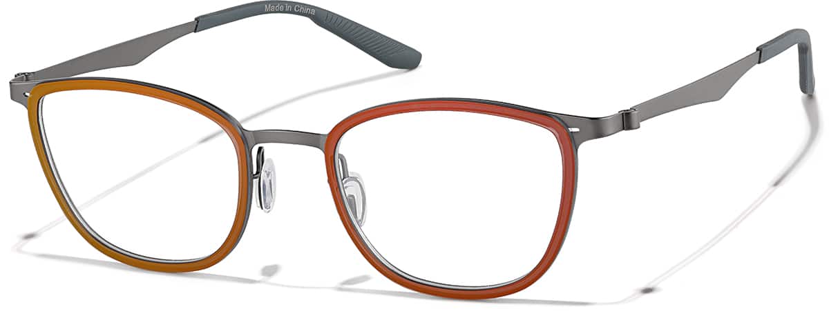Angle view of Rectangle Glasses 7842618 in Red