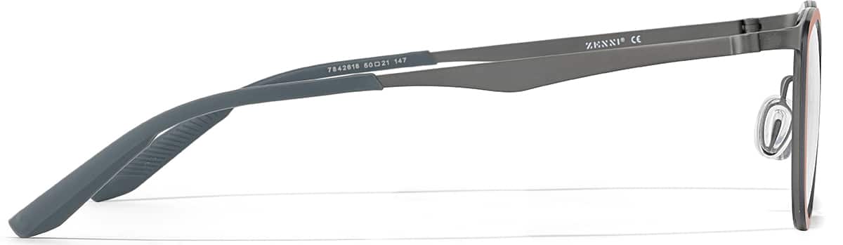 Side view of Rectangle Glasses 7842618 in Red