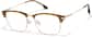 Angle view of Capricorn Browline Eyeglasses 7843415 in Amber and Gold thumbnail