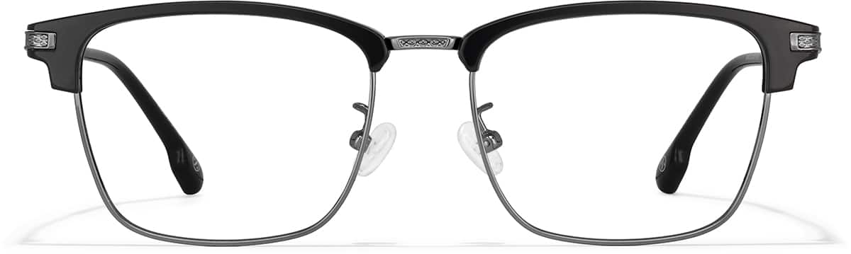 Black Capricorn Browline Eyeglasses #7843421 | Zenni Optical