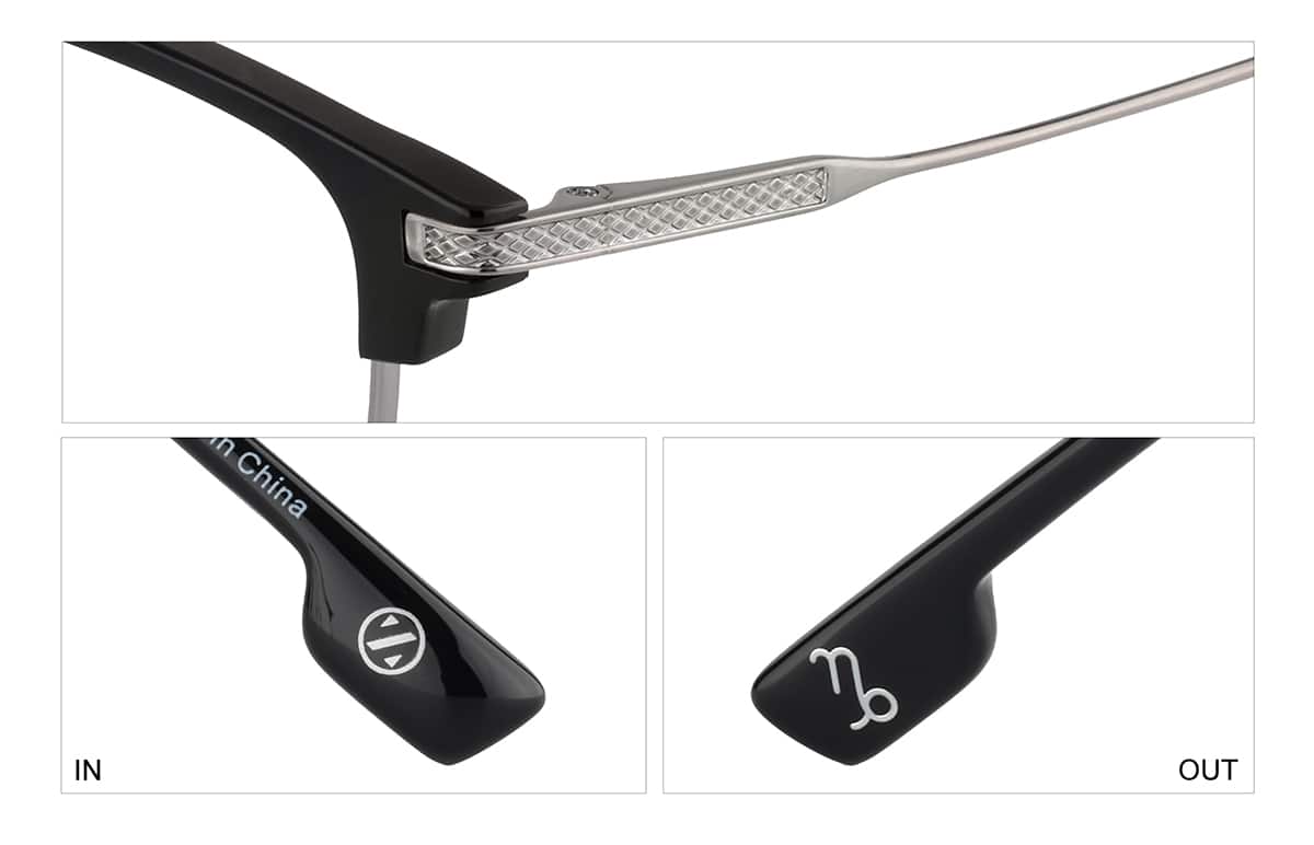 レオキチン Black Capricorn Browline Eyeglasses #7843421 | Zenni Optical