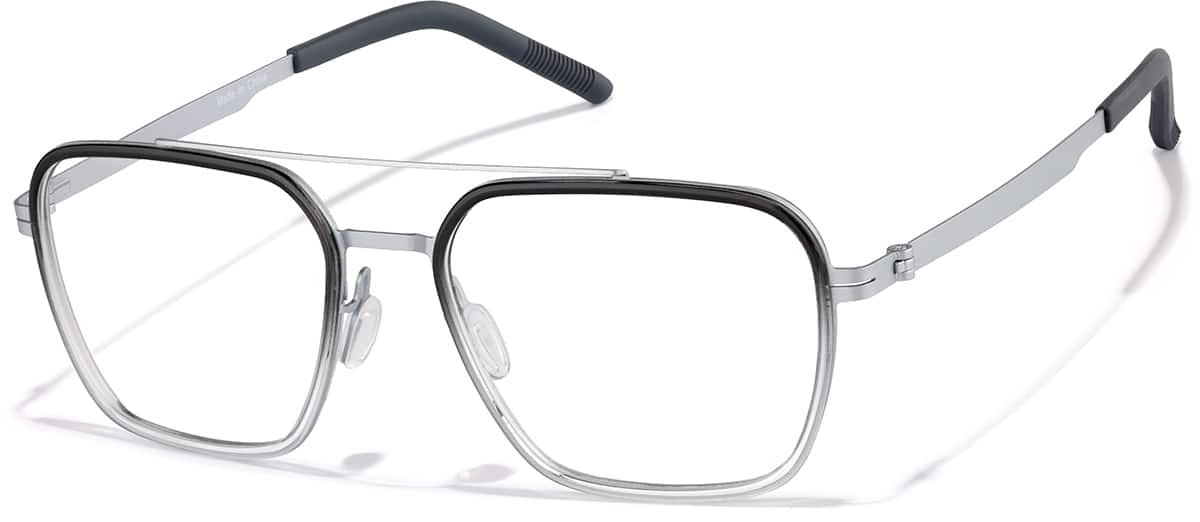 Black Ombre and Silver Aviator Glasses #7843612 | Zenni Optical