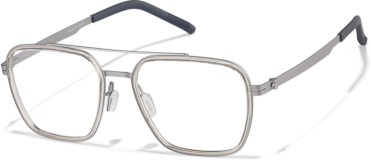 Crystal and Gray Aviator Glasses #7843613 | Zenni Optical