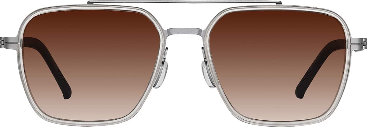 Crystal and Gray Aviator Glasses #7843613 | Zenni Optical