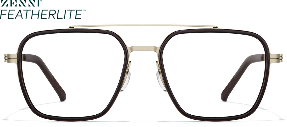 Black and Gold Aviator Glasses #7843621 | Zenni Optical