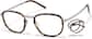 Angle view of Foldable Square Glasses 7843925 in Tortoiseshell thumbnail