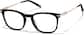 Angle view of Mixed Material Square Glasses 7844121 in Black thumbnail