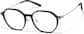 Angle view of Cancer Zodiac Geometric Square Glasses 7844421 in Black  thumbnail