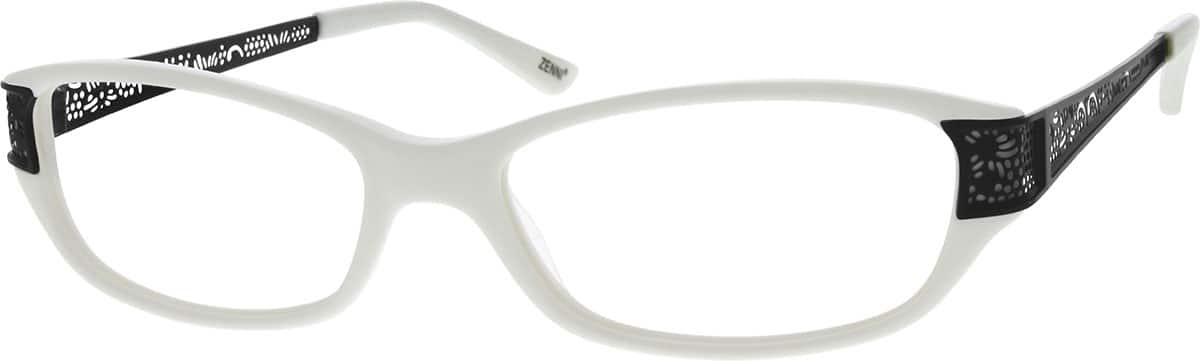 Angle view of Oval Glasses 784730 in White