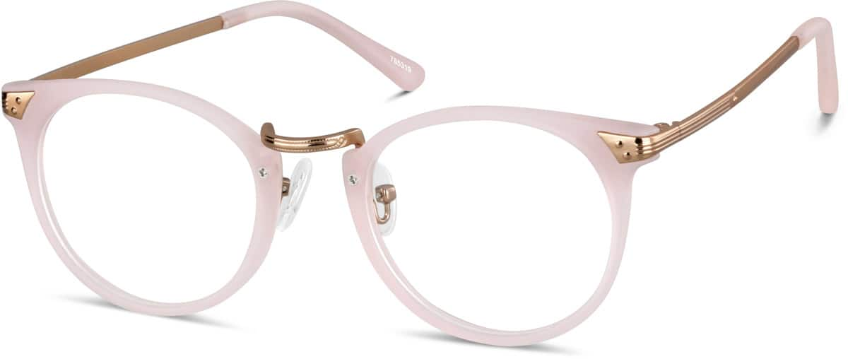 Angle view of Round Glasses 785319 in Pink