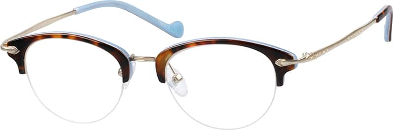 Angle view of Browline Glasses 786625 in Tortoiseshell