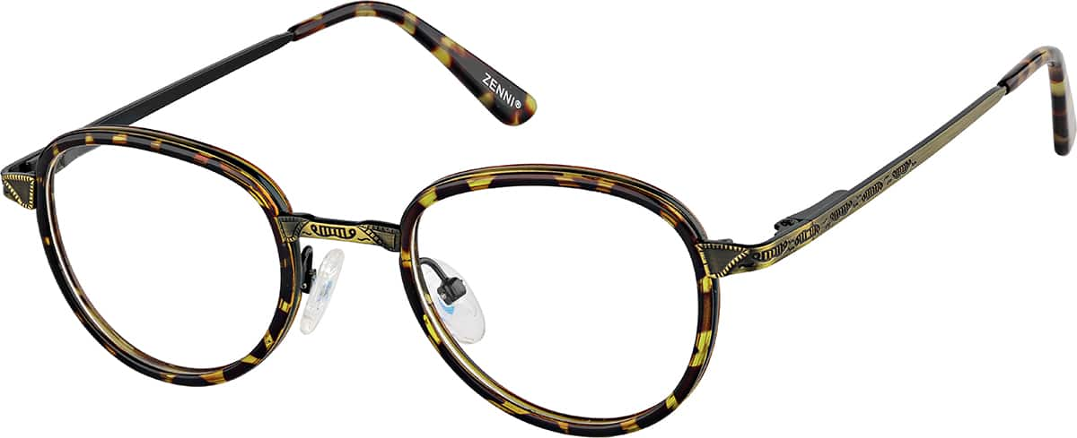 Angle view of Round Glasses 787225 in Tortoiseshell