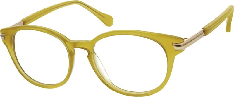 Angle view of Round Glasses 787922 in Yellow