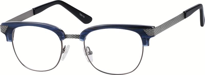 Angle view of Browline Glasses 788116 in Blue