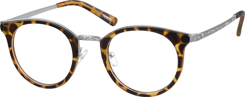 Angle view of Round Glasses 788625 in Tortoiseshell