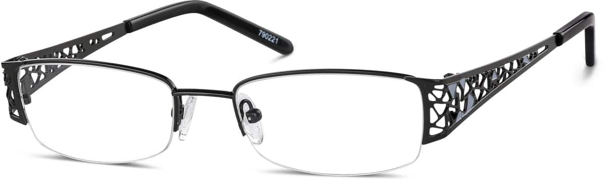 Angle view of Rectangle Glasses 790221 in Black