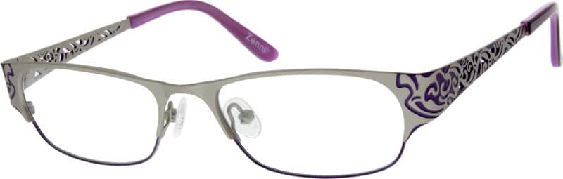 Angle view of Rectangle Glasses 790311 in Silver