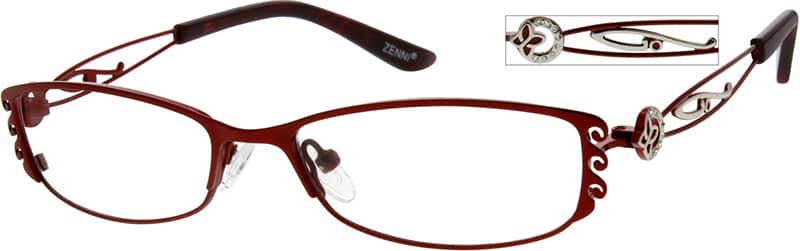 Angle view of Oval Glasses 790718 in Red