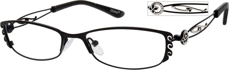 Angle view of Oval Glasses 790721 in Black