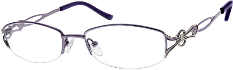 Angle view of Oval Glasses 790917 in Purple