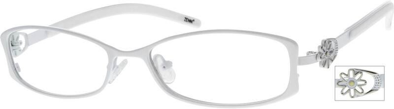 Angle view of Oval Glasses 794230 in White