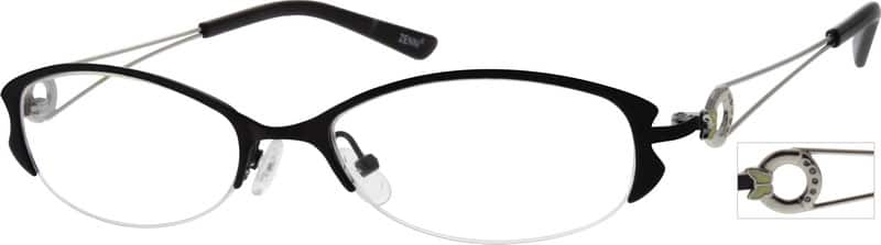 Angle view of Oval Glasses 794621 in Black