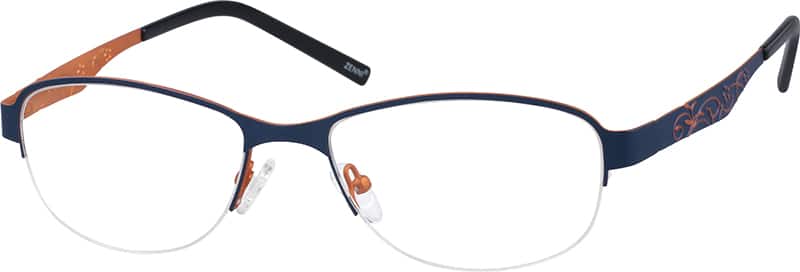 Angle view of Oval Glasses 795316 in Blue