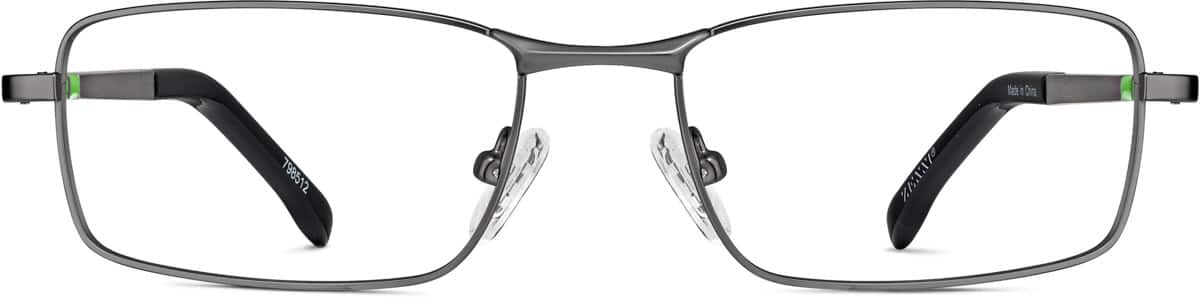 Front view of Rectangle Glasses 798512 in Gray