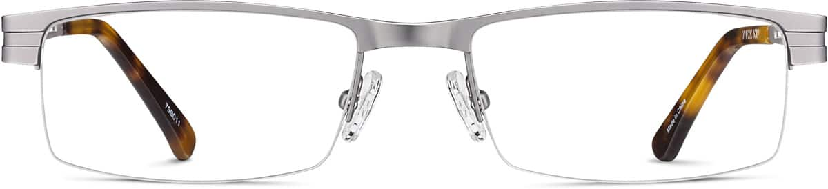 Front view of Rectangle Glasses 799011 in Silver