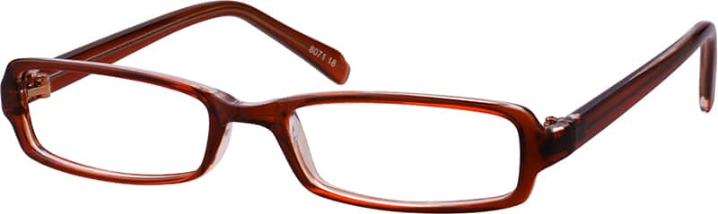 Angle view of Rectangle Glasses 807118 in Brown