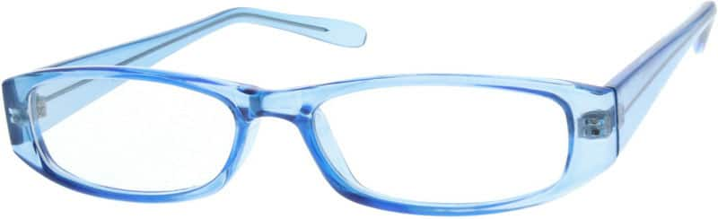 Angle view of Rectangle Glasses 808626 in Blue