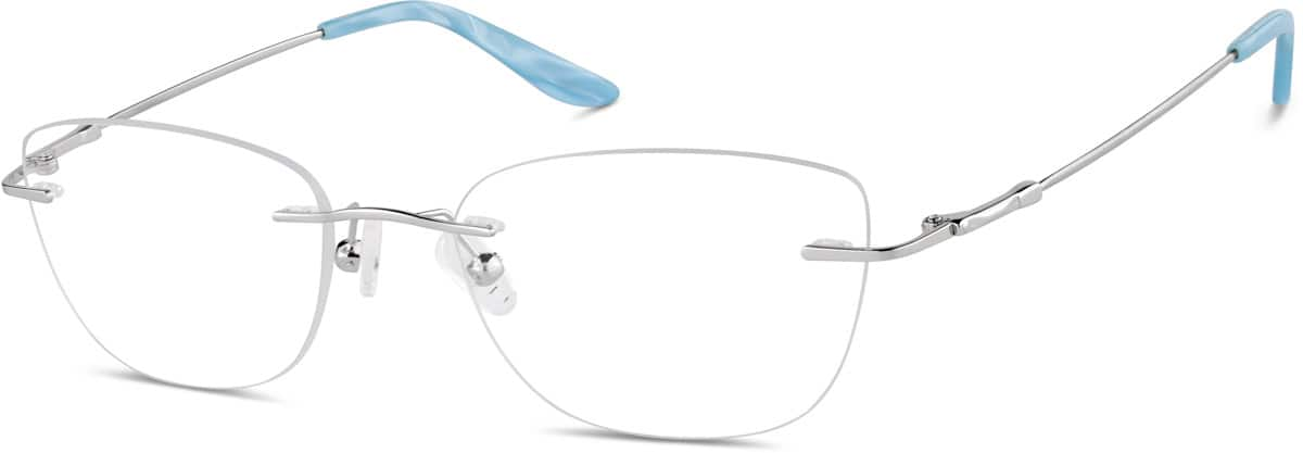 Angle view of Rimless Glasses 810511 in Silver