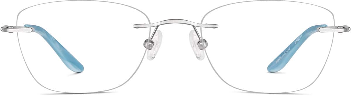 Blue Customizable Rimless Glasses #810516 | Zenni Optical