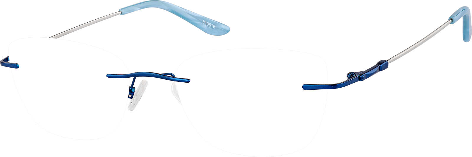 ぶるーらいと Blue Customizable Rimless Glasses #810516 | Zenni Optical