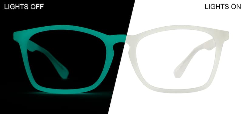 Blue Glow Glow-in-the-Dark Rectangle Glasses