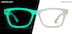 Glow-in-the-Dark Rectangle Glasses 8110212 in Smoke