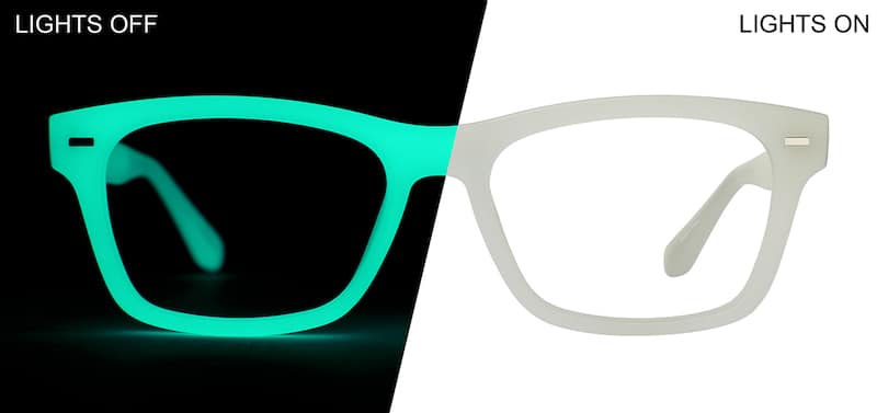 Smoke Glow-in-the-Dark Rectangle Glasses