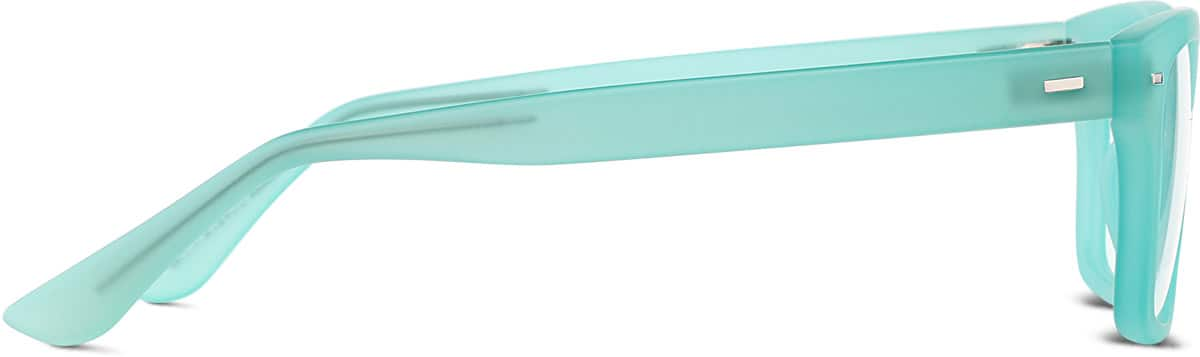 Side view of Glow-in-the-Dark Rectangle Glasses 8110216 in Teal