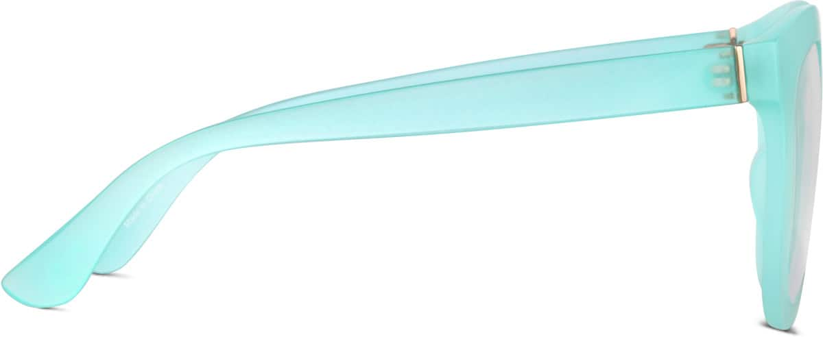 Side view of Glow-in-the-Dark Square Glasses 8110316 in Aqua/ Green Glow