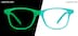 Kids' Glow-in-the-Dark Square Glasses 8110616 in Blue/ Green Glow