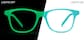Front view of Kids' Glow-in-the-Dark Square Glasses 8110616 in Blue/ Green Glow thumbnail