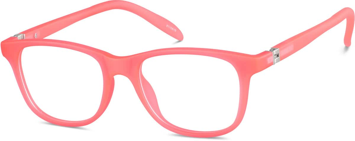 Angle view of Kids' Glow-in-the-Dark Square Glasses 8110619 in Pink/ Orange Glow