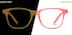Kids' Glow-in-the-Dark Square Glasses 8110619 in Pink/ Orange Glow