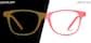 Front view of Kids' Glow-in-the-Dark Square Glasses 8110619 in Pink/ Orange Glow thumbnail
