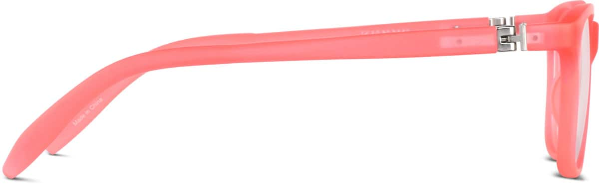 Side view of Kids' Glow-in-the-Dark Square Glasses 8110619 in Pink/ Orange Glow