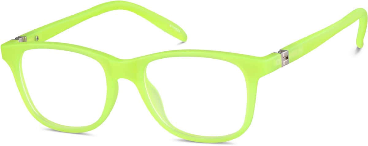 Angle view of Kids' Glow-in-the-Dark Square Glasses 8110624 in Green/ Green Glow